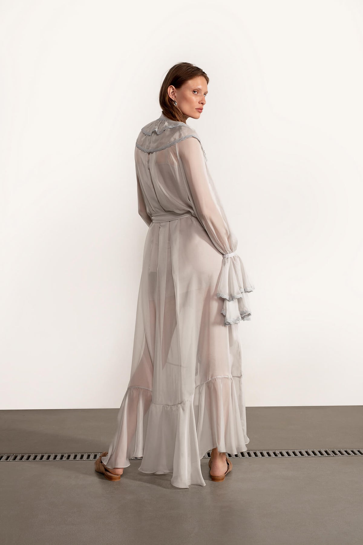 Model in Ocean Of Tenderness maxi dress back view