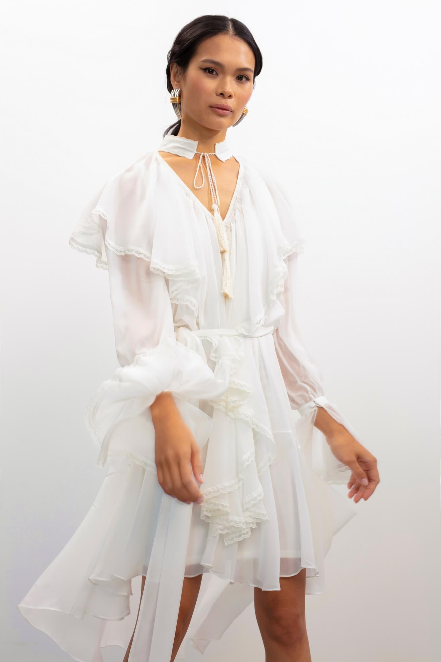 Bohemian wedding white chiffon | Ocean Of Tenderness dress