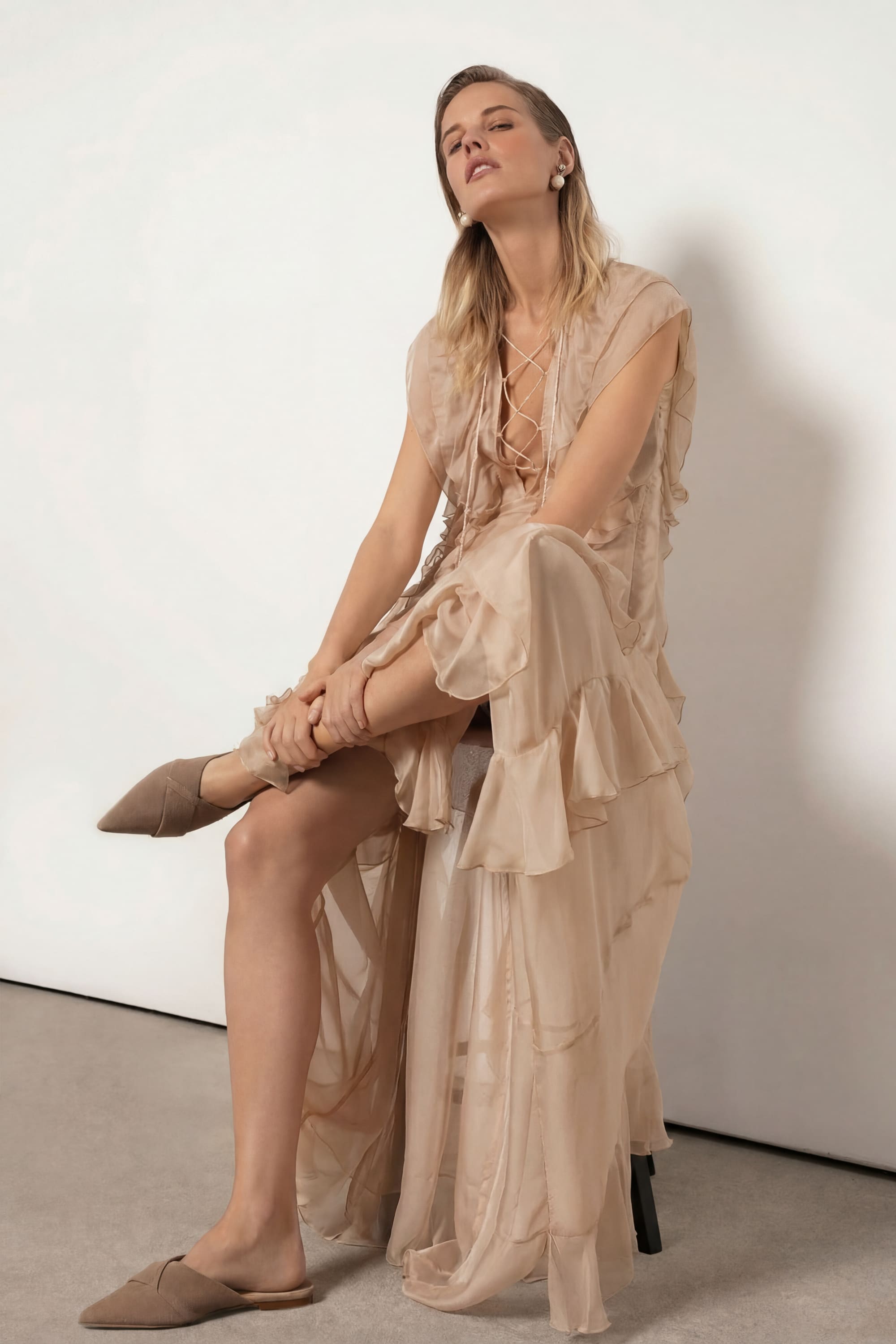 beige seashell dress Seashell Crochet Dress